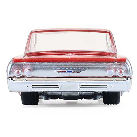 1964 Chevrolet Biscayne Lowrider Silver Metallic and Red Two-Tone "California Lowriders" Series 7 1/64 Diecast Model Car by Greenlight-Greenlight-ModelCars.com