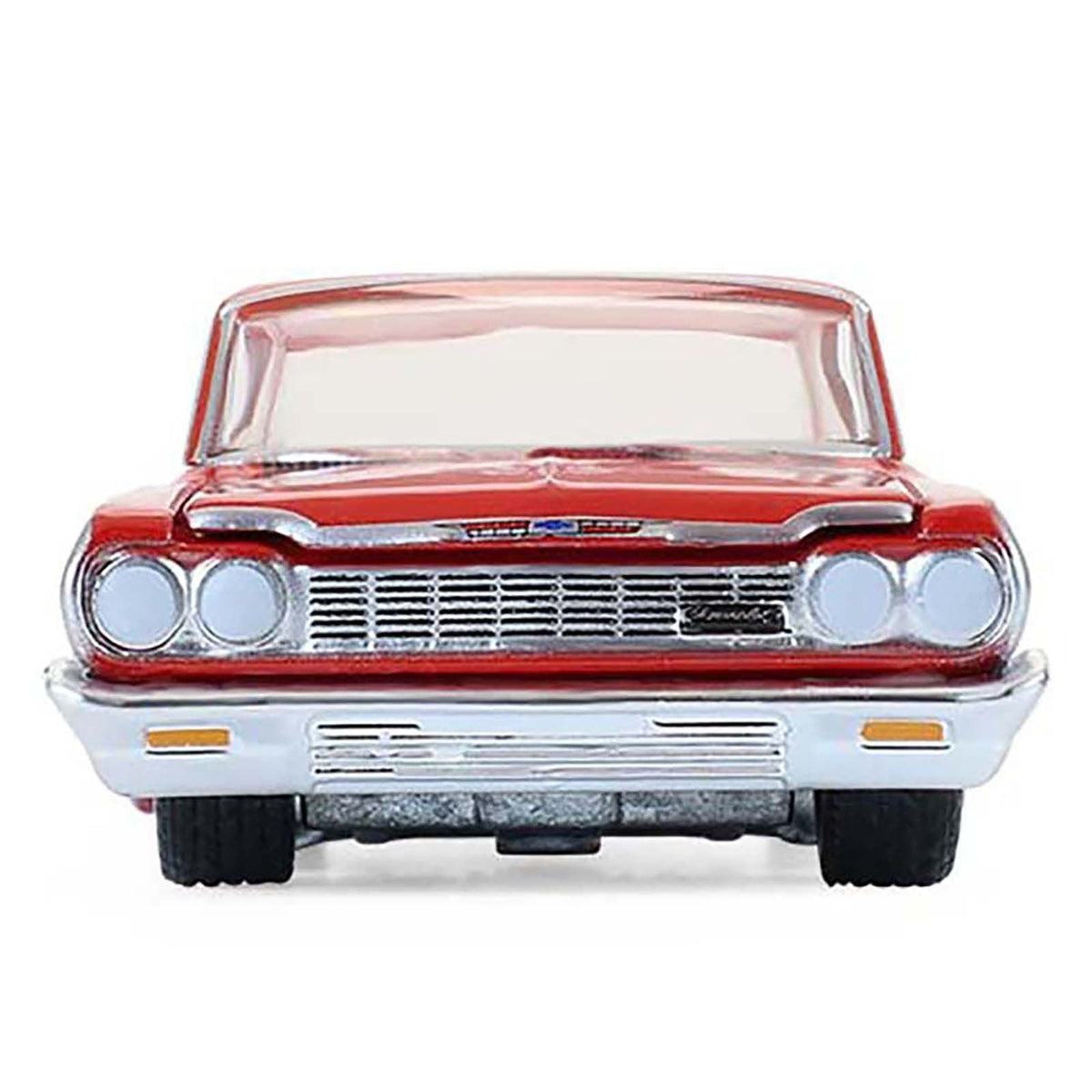 1964 Chevrolet Biscayne Lowrider Silver Metallic and Red Two-Tone "California Lowriders" Series 7 1/64 Diecast Model Car by Greenlight-Greenlight-ModelCars.com