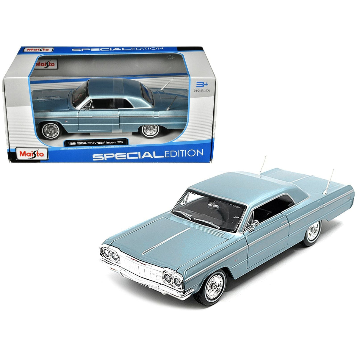 1964 Chevrolet Impala SS Blue Metallic "Special Edition" Series 1/26 Diecast Model Car by Maisto-Maisto-ModelCars.com