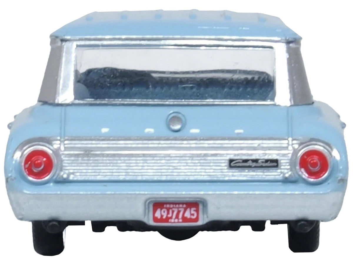 1964 Ford Country Sedan Skylight Blue 1/87 (HO) Scale Diecast Model Car by Oxford Diecast-Oxford Diecast-ModelCars.com