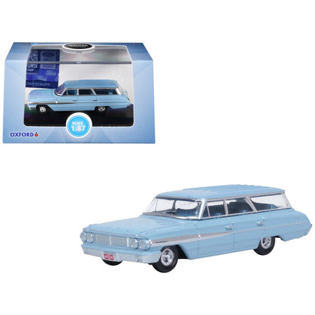1964 Ford Country Sedan Skylight Blue 1/87 (HO) Scale Diecast Model Car by Oxford Diecast-Oxford Diecast-ModelCars.com