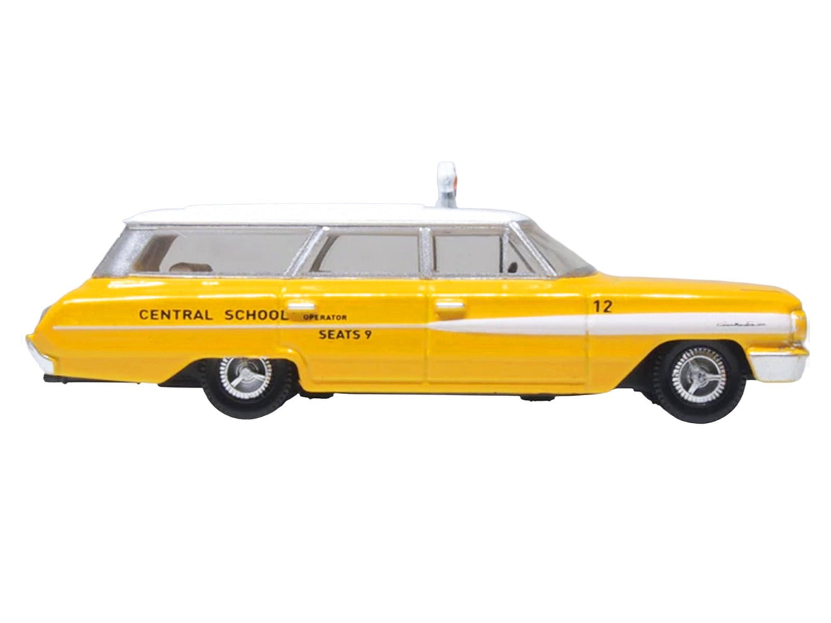 1964 Ford Country Station Wagon "Central School Bus" Yellow with White Top 1/87 (HO) Scale Diecast Model Car by Oxford Diecast-Oxford Diecast-ModelCars.com