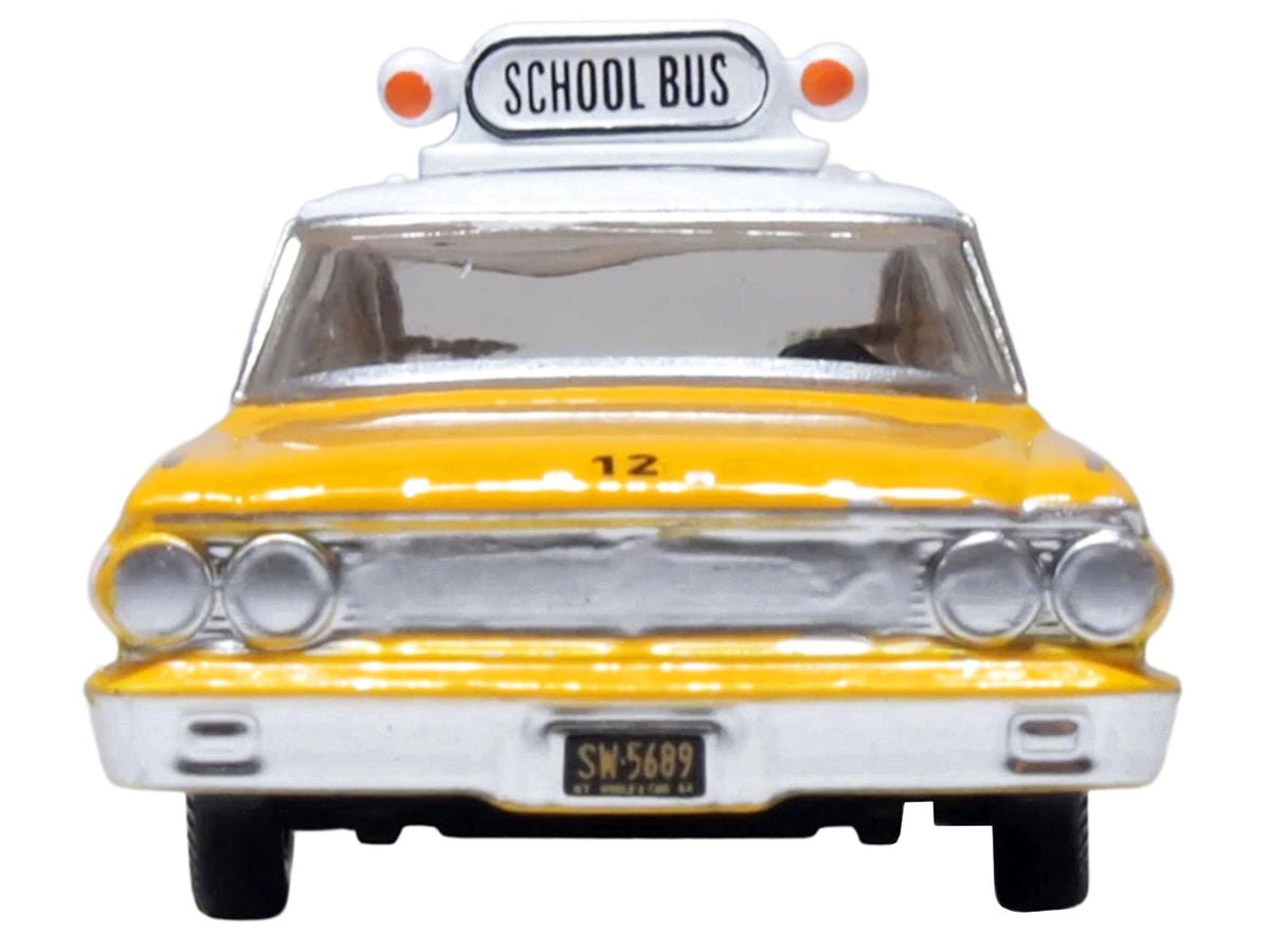 1964 Ford Country Station Wagon "Central School Bus" Yellow with White Top 1/87 (HO) Scale Diecast Model Car by Oxford Diecast-Oxford Diecast-ModelCars.com