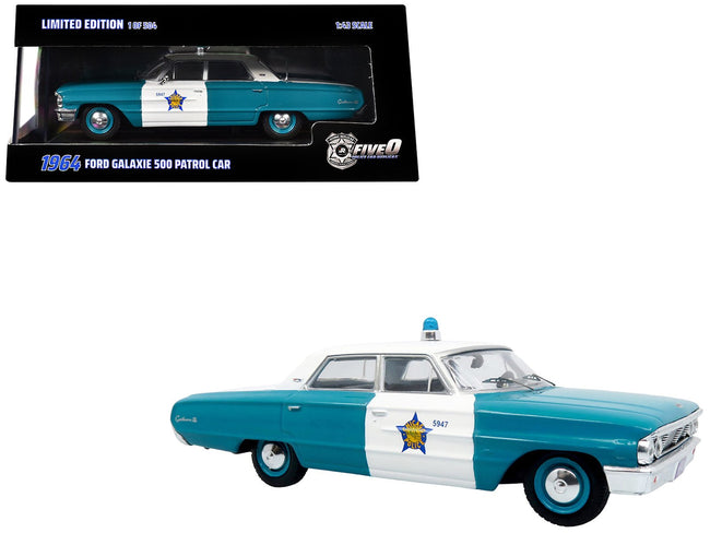 1964 Ford Galaxie 500 Police Car "Chicago Police Department" Blue and White "Five0" Series Limited Edition to 504 pieces Worldwide 1/43 Diecast Model by Iconic Replicas-Iconic Replicas-ModelCars.com