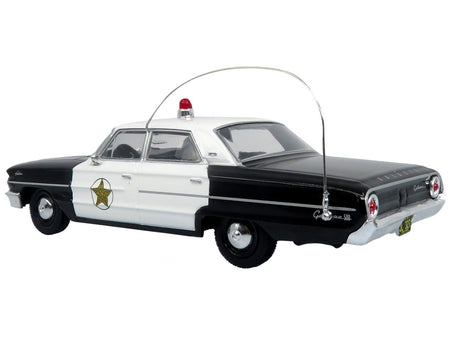 1964 Ford Galaxie 500 Police Car "Mount Airy Mayberry Sheriff" Black and White 1/43 Diecast Model by Iconic Replicas-Iconic Replicas-ModelCars.com