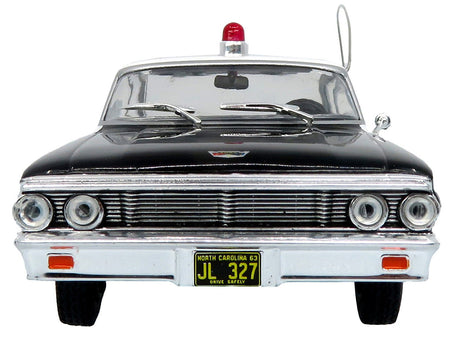 1964 Ford Galaxie 500 Police Car "Mount Airy Mayberry Sheriff" Black and White 1/43 Diecast Model by Iconic Replicas-Iconic Replicas-ModelCars.com
