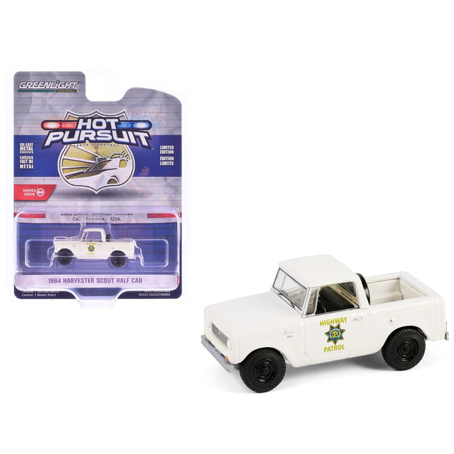 1964 Harvester Scout Half Cab Pickup Truck "California Highway Patrol" Beige "Hot Pursuit" Series 46 1/64 Diecast Model Car by Greenlight-Greenlight-ModelCars.com