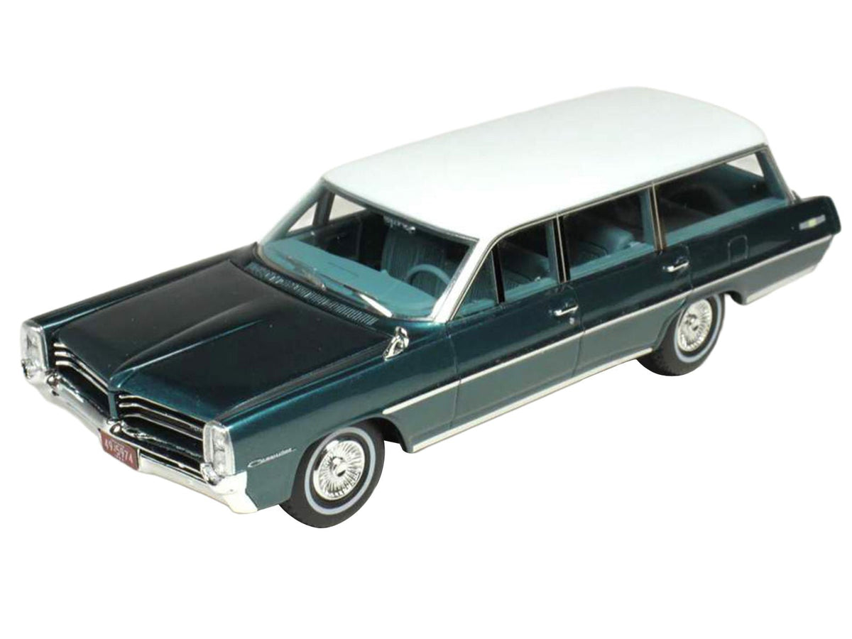 1964 Pontiac Safari Gulfstream Aqua Metallic with White Top and Blue Interior Limited Edition to 200 pieces Worldwide 1/43 Model Car by Goldvarg Collection-Goldvarg Collection-ModelCars.com