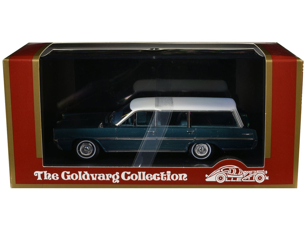 1964 Pontiac Safari Gulfstream Aqua Metallic with White Top and Blue Interior Limited Edition to 200 pieces Worldwide 1/43 Model Car by Goldvarg Collection-Goldvarg Collection-ModelCars.com