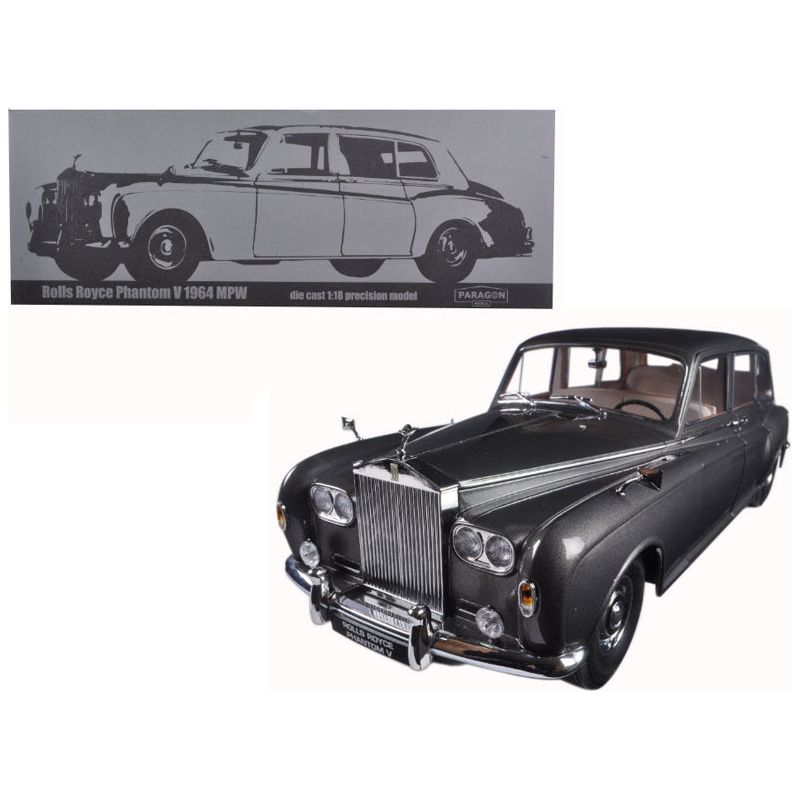 1964 Rolls Royce Phantom V MPW Gunmetal Grey LHD 1/18 Diecast Model Car by Paragon - Paragon - ModelCars.com