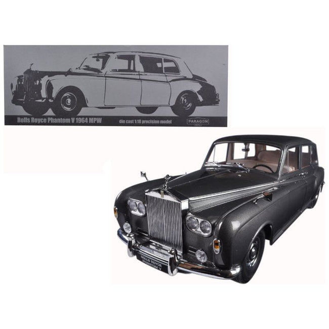 1964 Rolls Royce Phantom V MPW Gunmetal Grey LHD 1/18 Diecast Model Car by Paragon - Paragon - ModelCars.com