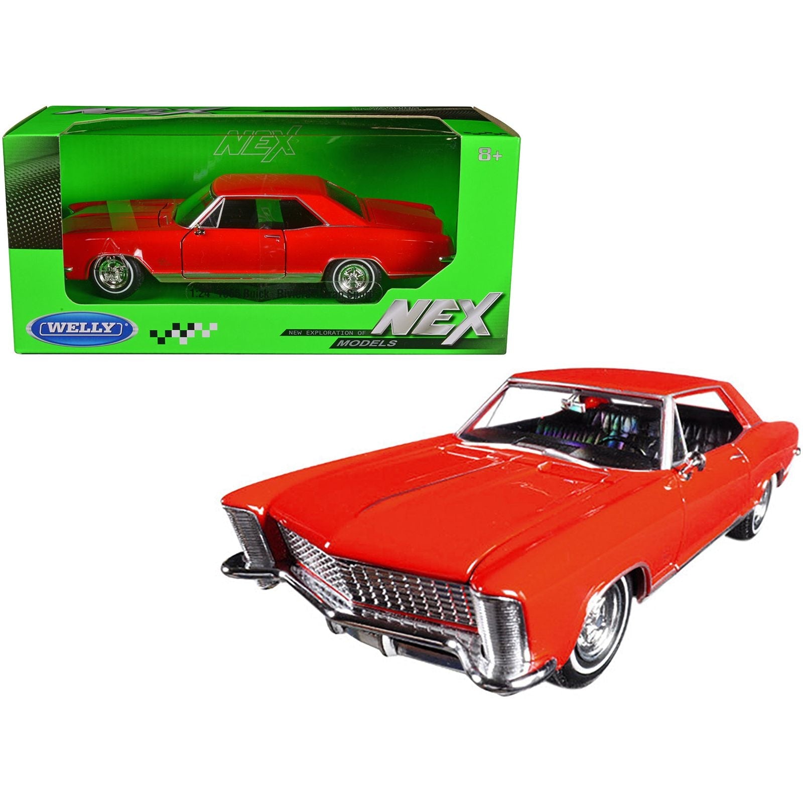 1965 Buick Riviera Gran Sport Red 1/24 Diecast Model Car by Welly - Welly - ModelCars.com