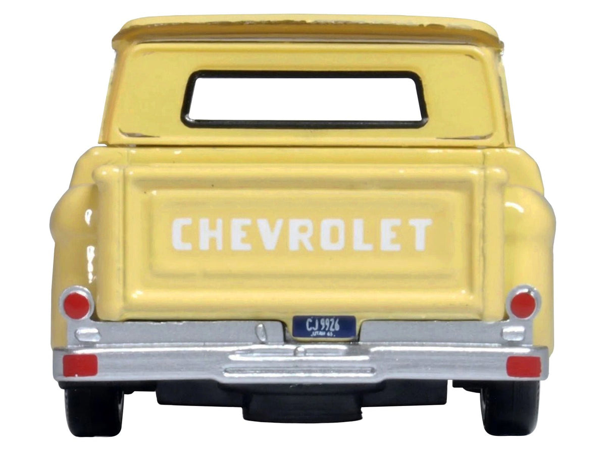 1965 Chevrolet C10 Stepside Pickup Truck Yellow 1/87 (HO) Scale Diecast Model Car by Oxford Diecast-Oxford Diecast-ModelCars.com