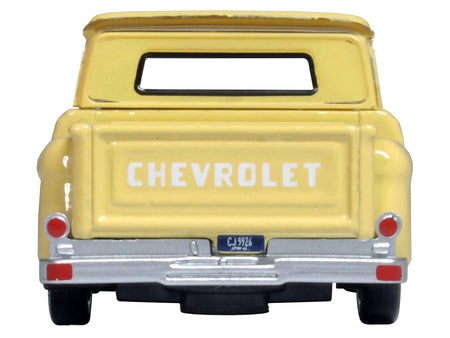 1965 Chevrolet C10 Stepside Pickup Truck Yellow 1/87 (HO) Scale Diecast Model Car by Oxford Diecast-Oxford Diecast-ModelCars.com