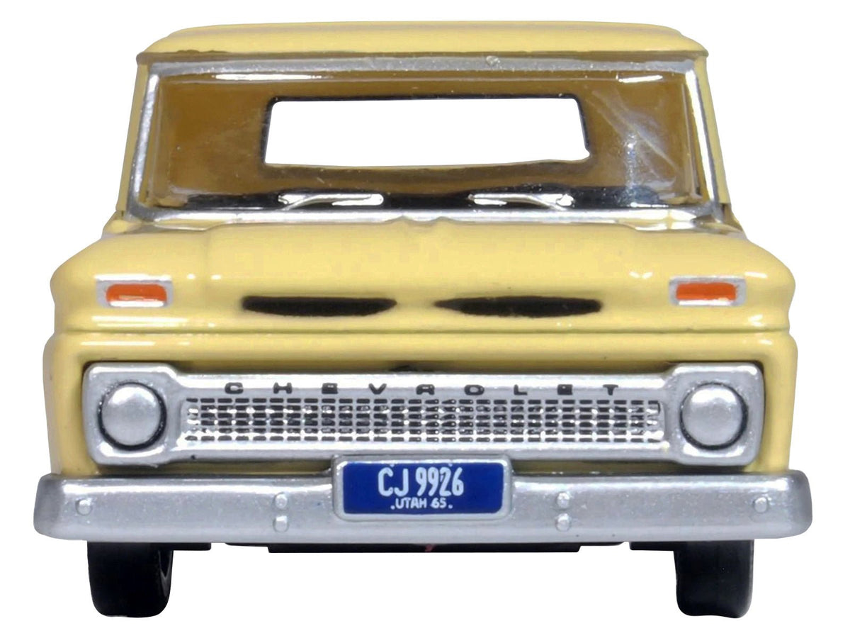 1965 Chevrolet C10 Stepside Pickup Truck Yellow 1/87 (HO) Scale Diecast Model Car by Oxford Diecast-Oxford Diecast-ModelCars.com