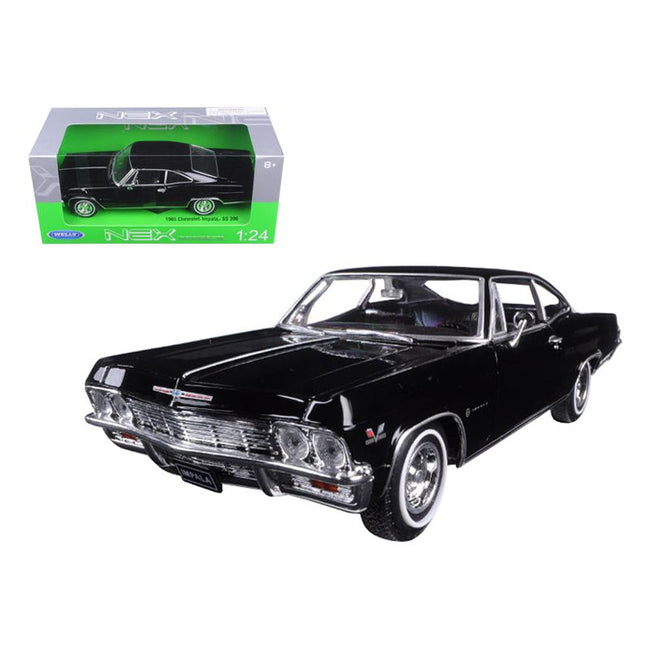 1965 Chevrolet Impala SS 396 Black "NEX Models" 1/24 Diecast Model Car by Welly - Welly - ModelCars.com