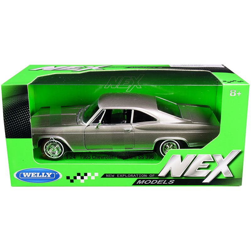1965 Chevrolet Impala SS 396 Gray Metallic "NEX Models" 1/24 Diecast Model Car by Welly - Welly - ModelCars.com