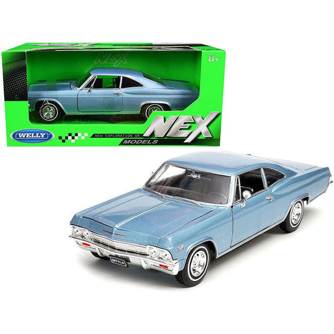 1965 Chevrolet Impala SS 396 Light Blue 1/24 Diecast Model Car by Welly - Welly - ModelCars.com