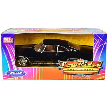 1965 Chevrolet Impala SS 396 Lowrider Black with Brown Interior "Low Rider Collection" 1/24 Diecast Model Car by Welly - Welly - ModelCars.com