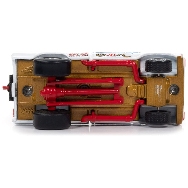 1965 Chevrolet Tow Truck White with Blue Stripes and Graphics "E&K Towing" "Zingers!" Series Limited Edition to 2496 pieces Worldwide 1/64 Diecast Model Car by Johnny Lightning - Johnny Lightning - ModelCars.com