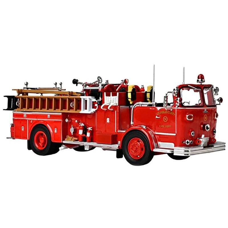 1965 Crown Firecoach Fire Engine "Los Angeles County Fire Department" LA County FD (LACFD) "Emergency!" Series Limited Edition to 2500 pieces Worldwide 1/50 Diecast Model by Iconic Replicas-Iconic Replicas-ModelCars.com