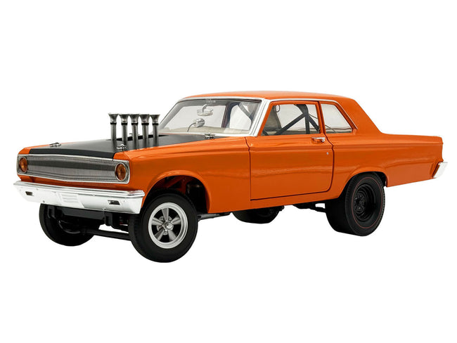 1965 Dodge Coronet AWB "Go Man Go" Go Mango Orange with Black Hood Limited Edition to 300 pieces Worldwide 1/18 Diecast Model Car by ACME-Acme-ModelCars.com
