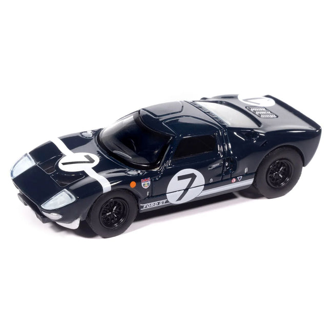 1965 Ford GT40 #7 Blue Black with White Stripes "Vintage Muscle" Series 1/64 Diecast Model Car by Auto World-Autoworld-ModelCars.com