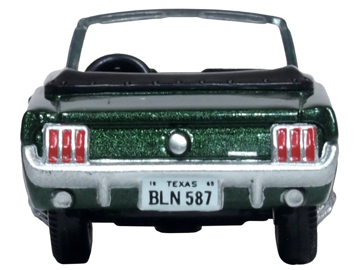 1965 Ford Mustang Convertible Ivy Green Metallic 1/87 (HO) Scale Diecast Model Car by Oxford Diecast-Oxford Diecast-ModelCars.com