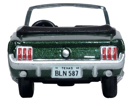 1965 Ford Mustang Convertible Ivy Green Metallic 1/87 (HO) Scale Diecast Model Car by Oxford Diecast-Oxford Diecast-ModelCars.com