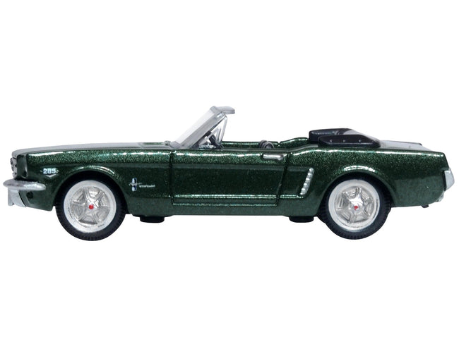 1965 Ford Mustang Convertible Ivy Green Metallic 1/87 (HO) Scale Diecast Model Car by Oxford Diecast-Oxford Diecast-ModelCars.com