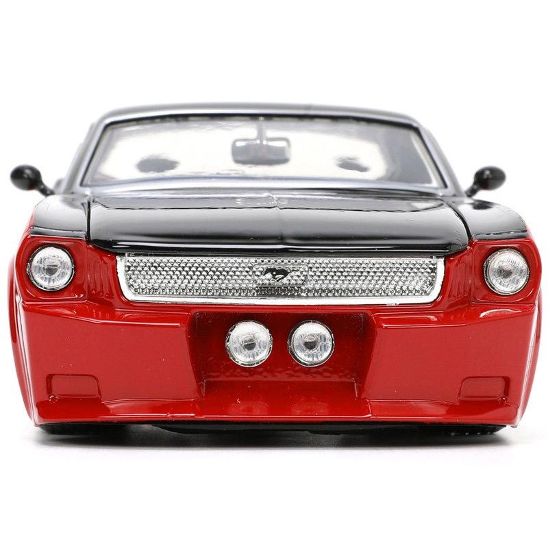 1965 Ford Mustang Custom Red and Black "Bigtime Muscle" Series 1/24 Diecast Model Car by Jada-Jada-ModelCars.com