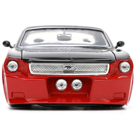 1965 Ford Mustang Custom Red and Black "Bigtime Muscle" Series 1/24 Diecast Model Car by Jada-Jada-ModelCars.com