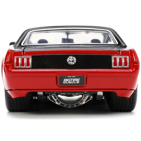 1965 Ford Mustang Custom Red and Black "Bigtime Muscle" Series 1/24 Diecast Model Car by Jada-Jada-ModelCars.com
