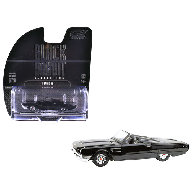 1965 Ford Thunderbird with Tonneau Cover Black "Black Bandit" Series 30 1/64 Diecast Model Car by Greenlight-Greenlight-ModelCars.com
