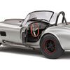 1965 Shelby AC Cobra 427 MKII Custom Silver Metallic with Red and Black Stripes 1/18 Diecast Model Car by Solido - Solido - ModelCars.com