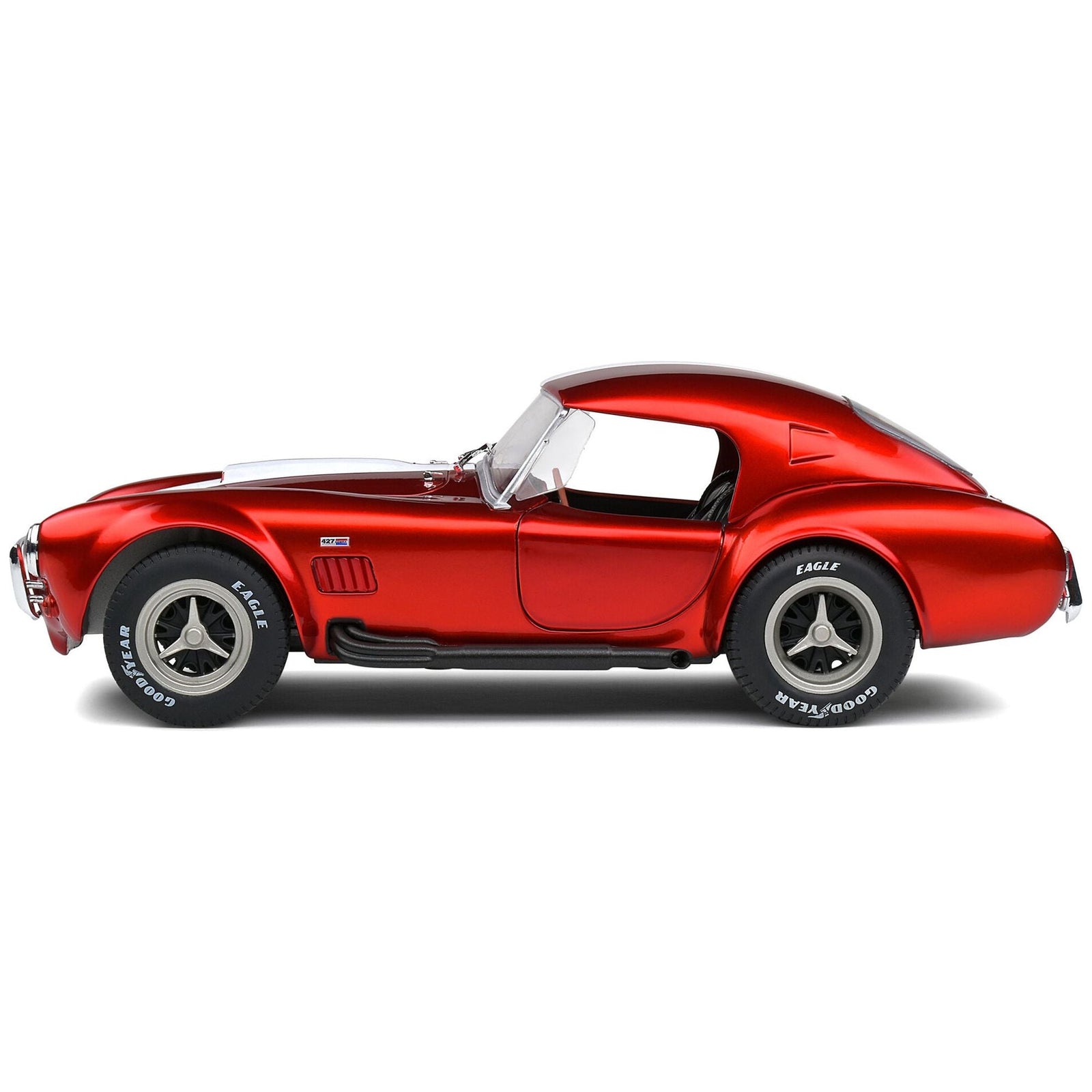 1965 Shelby Cobra 427 MKII Red Metallic with White Stripes 1/18 Diecast Model Car by Solido - Solido - ModelCars.com