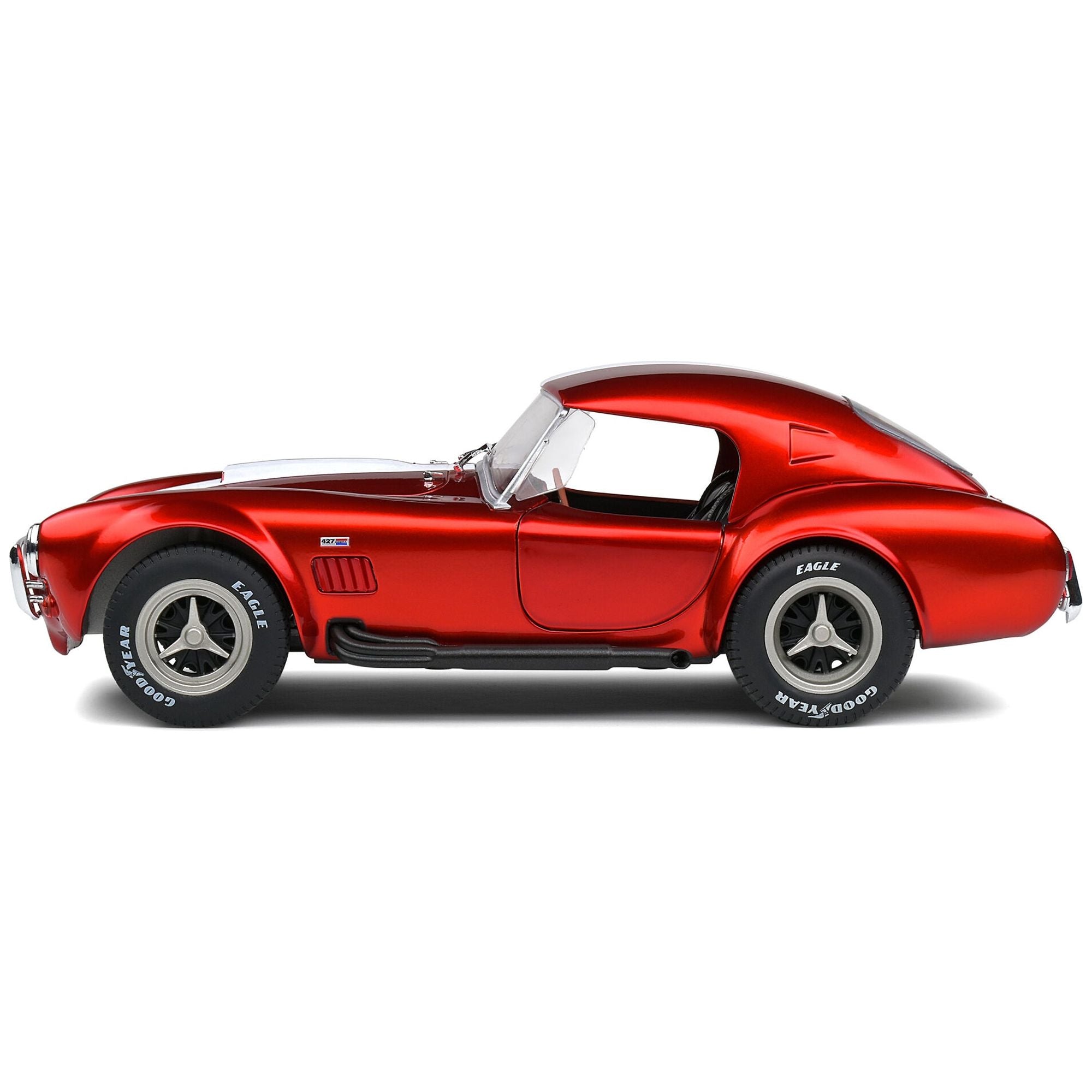 1965 Shelby Cobra 427 MKII Red Metallic with White Stripes 1/18 Diecast Model Car by Solido - Solido - ModelCars.com