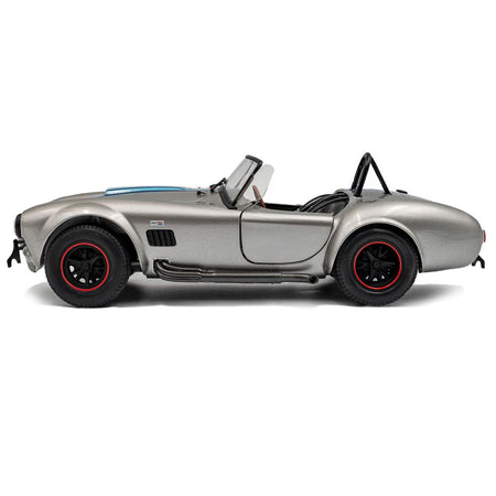 1965 Shelby Cobra 427 MKII "Solido Works M Racing Tribute" Gray Metallic with Stripes 1/18 Diecast Model Car by Solido-Solido-ModelCars.com