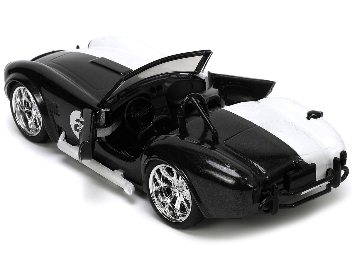 1965 Shelby Cobra 427 S/C 2 Black Metallic and White and Harvey Two-Face Diecast Figure "Batman" "Hollywood Rides" Series 1/32 Diecast Model Car by Jada-Jada-ModelCars.com
