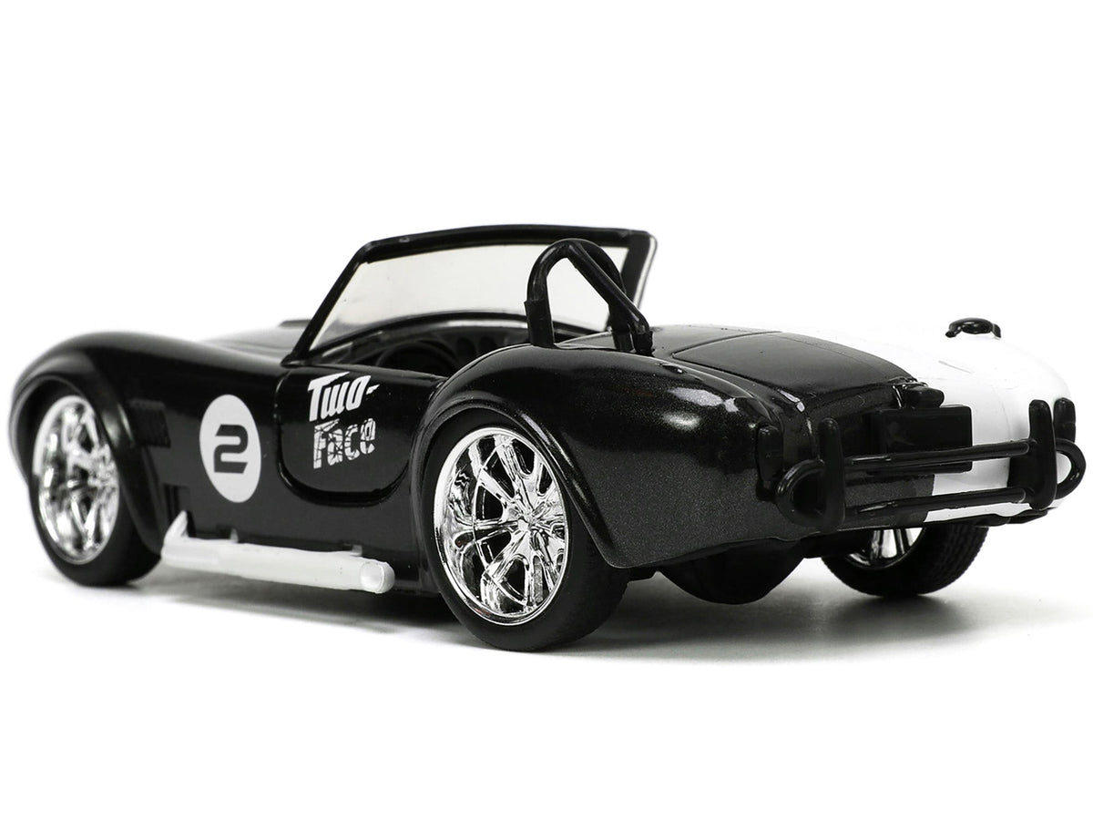 1965 Shelby Cobra 427 S/C 2 Black Metallic and White and Harvey Two-Face Diecast Figure "Batman" "Hollywood Rides" Series 1/32 Diecast Model Car by Jada-Jada-ModelCars.com