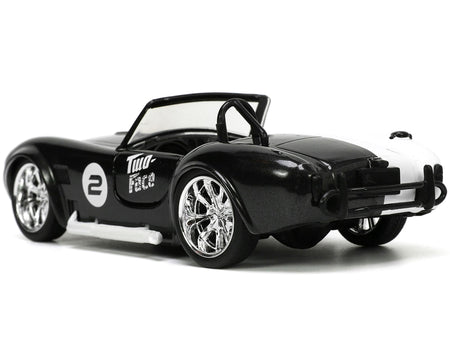1965 Shelby Cobra 427 S/C 2 Black Metallic and White and Harvey Two-Face Diecast Figure "Batman" "Hollywood Rides" Series 1/32 Diecast Model Car by Jada-Jada-ModelCars.com