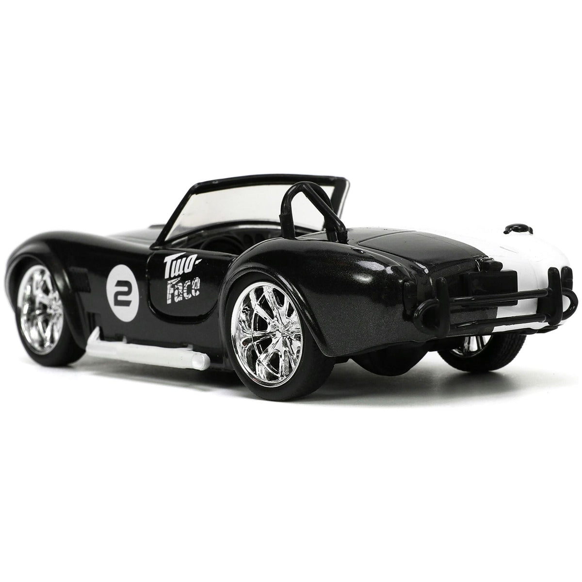 1965 Shelby Cobra 427 S/C 2 Black Metallic and White and Harvey Two-Face Diecast Figure "Batman" "Hollywood Rides" Series 1/32 Diecast Model Car by Jada-Jada-ModelCars.com
