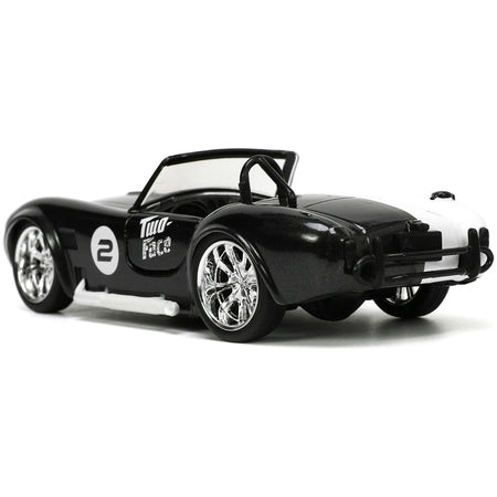 1965 Shelby Cobra 427 S/C 2 Black Metallic and White and Harvey Two-Face Diecast Figure "Batman" "Hollywood Rides" Series 1/32 Diecast Model Car by Jada-Jada-ModelCars.com