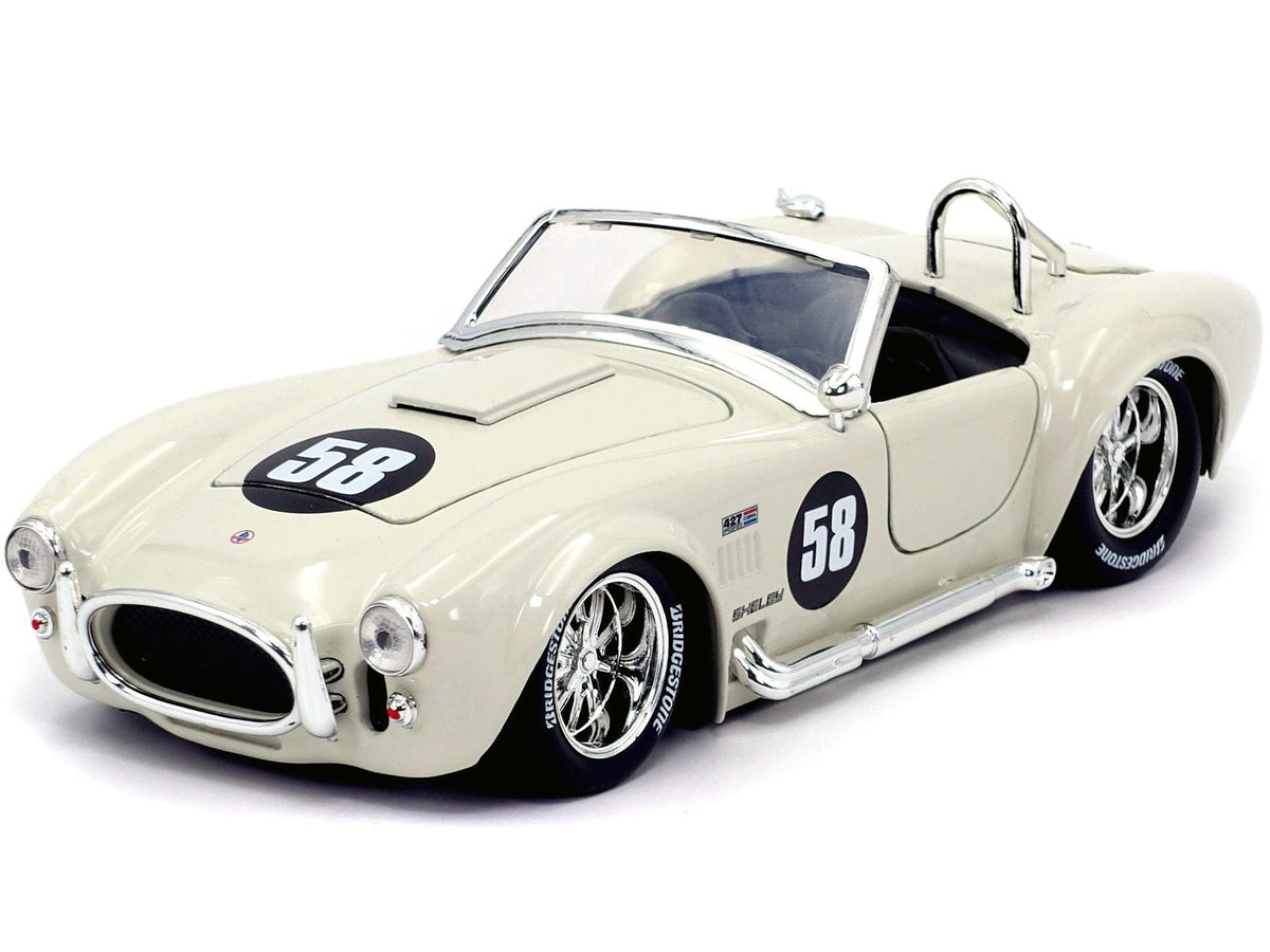 1965 Shelby Cobra 427 S/C 58 Cream "Bigtime Muscle" 1/24 Diecast Model Car by Jada-Jada-ModelCars.com