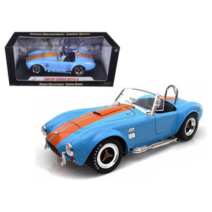 1965 Shelby Cobra 427 S/C Blue With Orange Stripes 1/18 Diecast Model Car by Shelby Collectibles