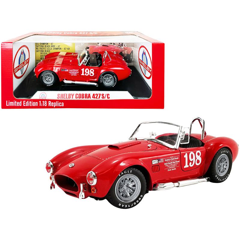 1965 Shelby Cobra 427 S/C Convertible 198 Red "ACME Exclusive" 1/18 Diecast Model Car by Shelby Collectibles - Shelby Collectibles - ModelCars.com