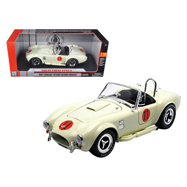 1965 Shelby Cobra 427 SC Cream 11 Limited Edition 1/18 Diecast Model Car by Shelby Collectibles - Shelby Collectibles - ModelCars.com