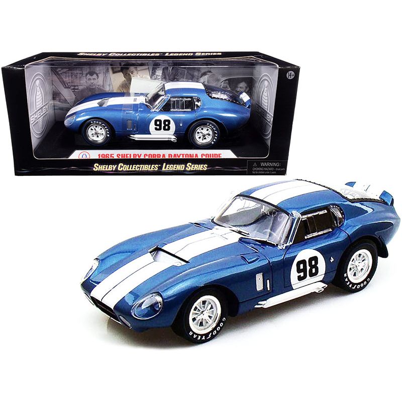 1965 Shelby Cobra Daytona Coupe 98 Blue 1/18 Diecast Model Car by Shelby Collectibles - Shelby Collectibles - ModelCars.com