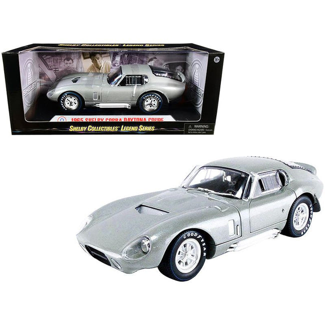 1965 Shelby Cobra Daytona Coupe Silver Metallic 1/18 Diecast Model Car by Shelby Collectibles - Shelby Collectibles - ModelCars.com