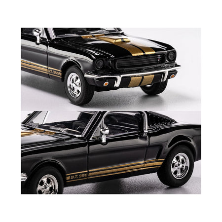 1965 Shelby GT350 Black with Gold Stripes "Collection" Series 1/64 Diecast Model Car by Majorette-Majorette-ModelCars.com